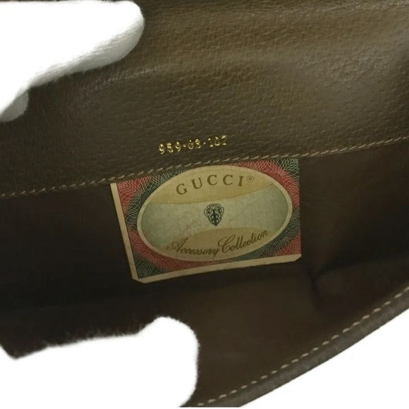 VINTAGE GUCCI GG Logo Shelly Line PVC Leather Long Trifold Wallet - Picture 6 of 8